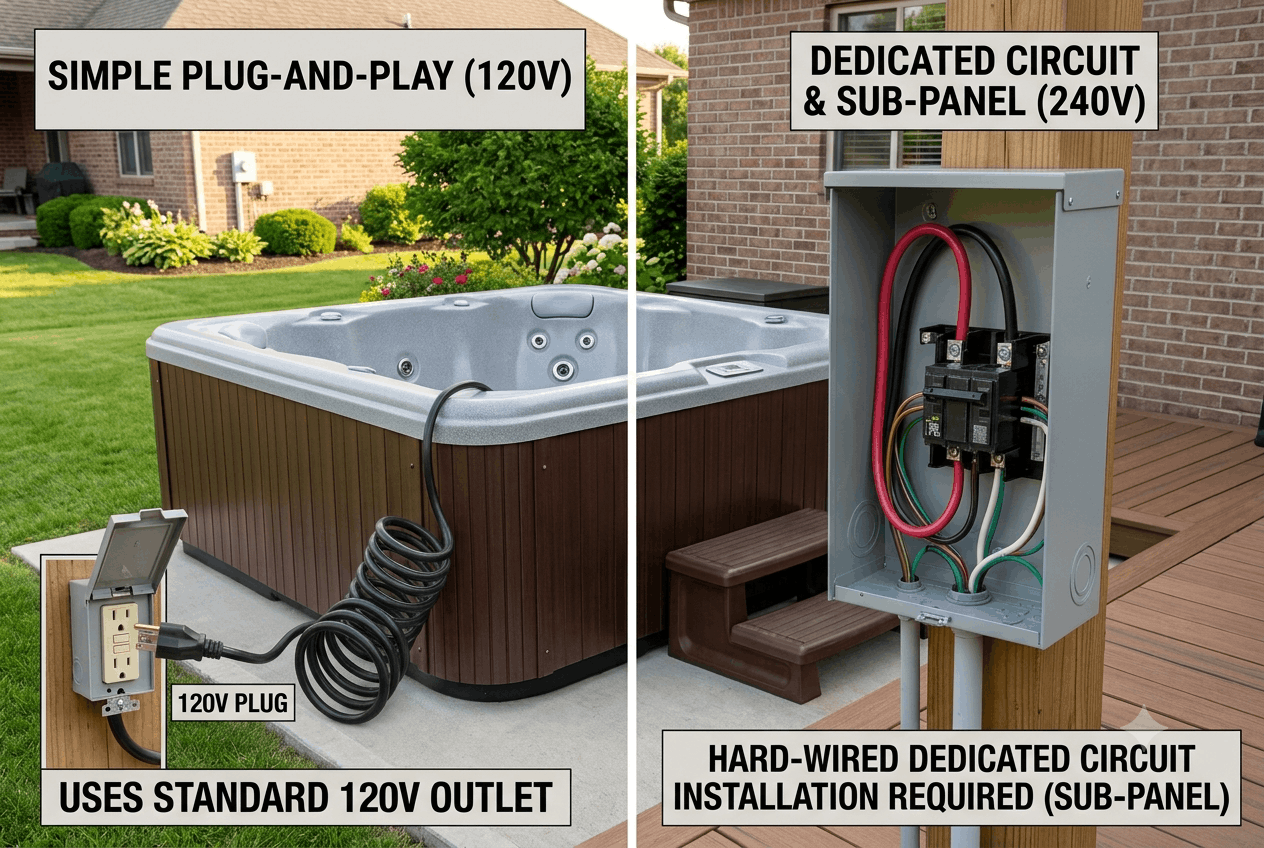 120V vs 240V Hot Tub Wiring: What Should Homeowners Know Before Installation?